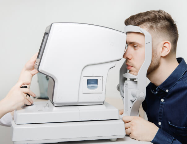 Man getting an eye exam