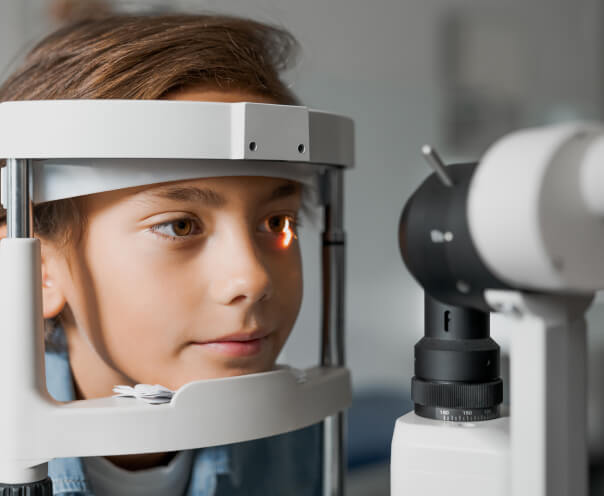 Boy having an eye exam