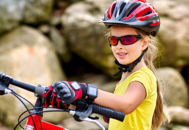 Little girl wearing specialty eyewear